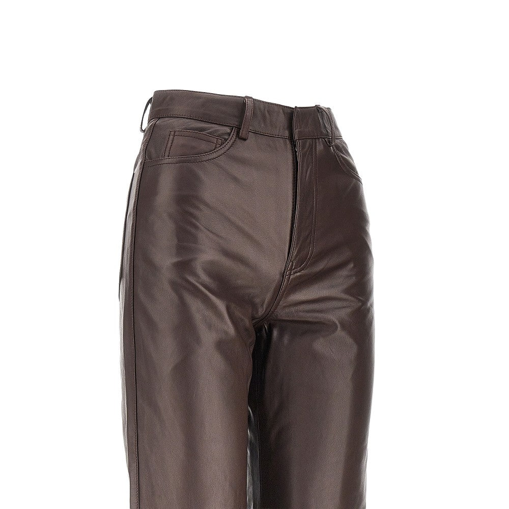 Rotate Leather straight leg pants