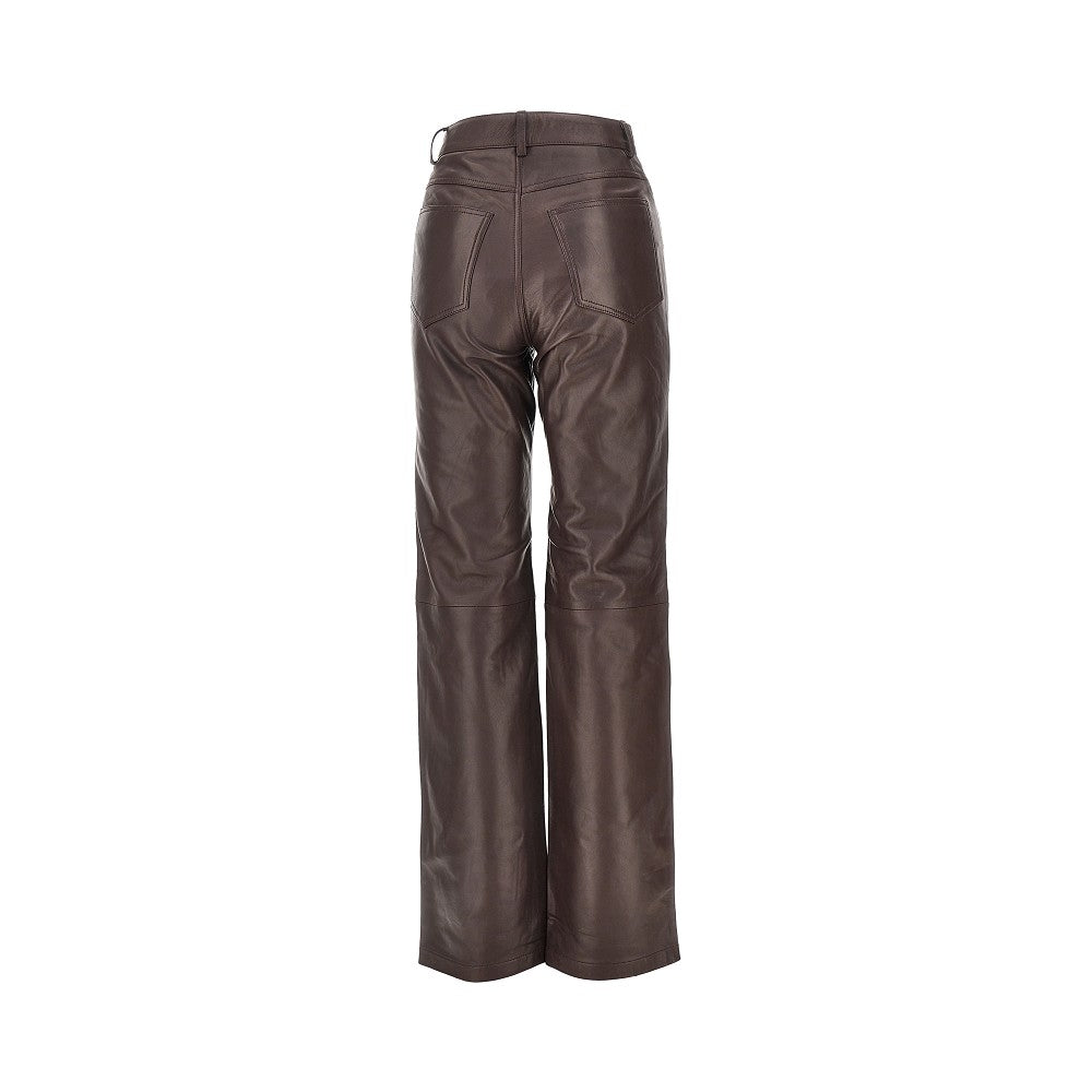 Rotate Leather straight leg pants