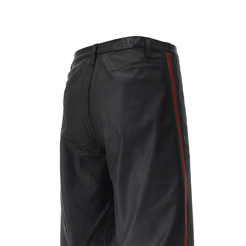 Gucci Coated twill pants with Web bands