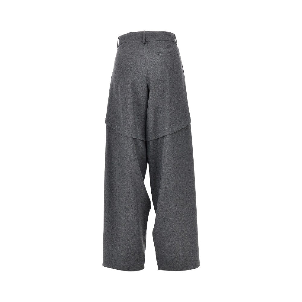 Loewe Wide leg panneled wool pants