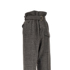 Etro Check wool pants with belt