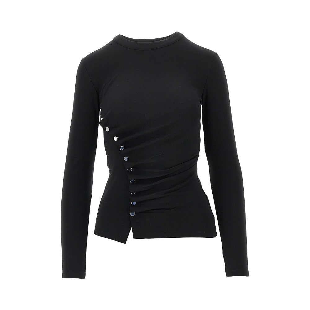 Rabanne Draped jersey top with press-studs