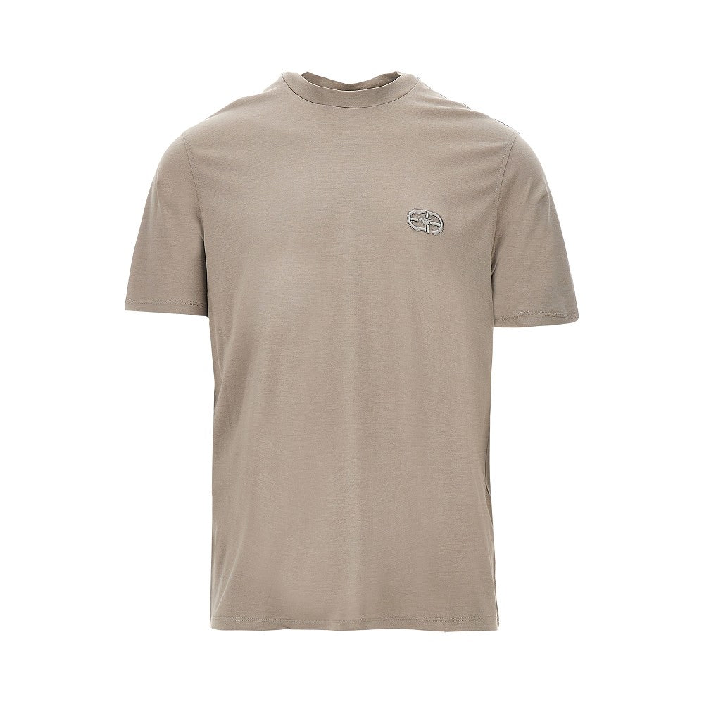 Emporio Armani Lyocell-blend jersey T-shirt with embroidery
