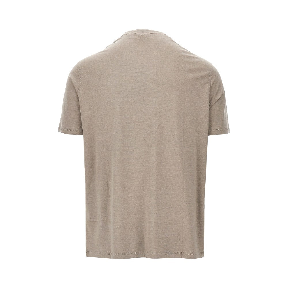 Emporio Armani Lyocell-blend jersey T-shirt with embroidery