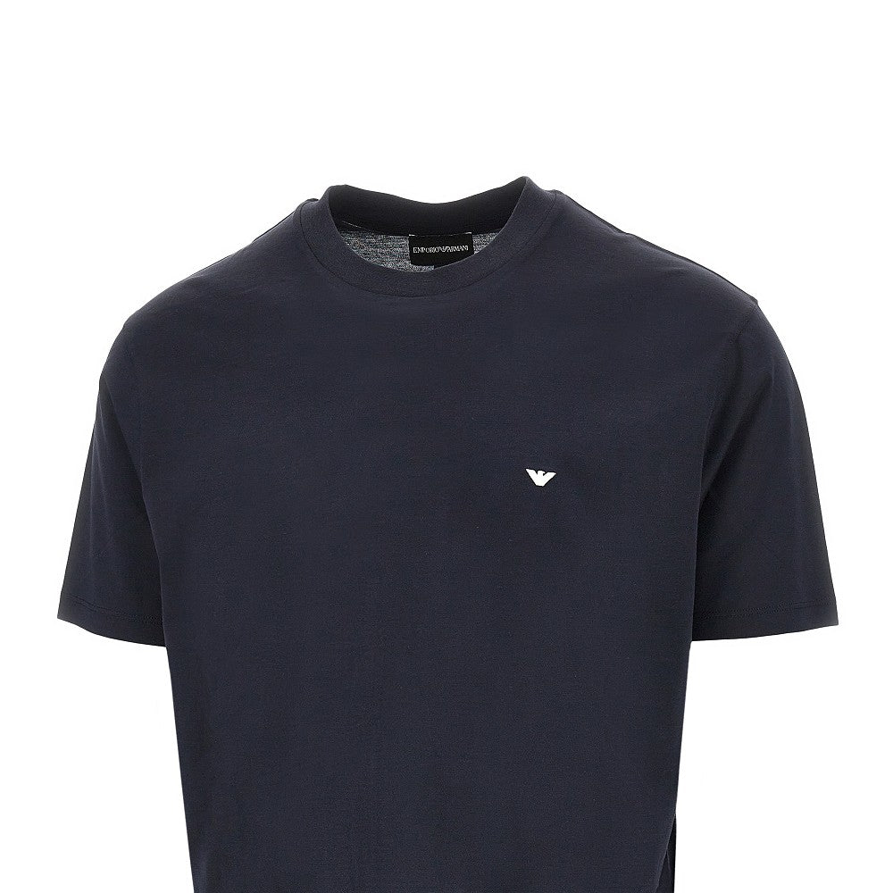 Emporio Armani Lyocell and cotton blend T-shirt with logo