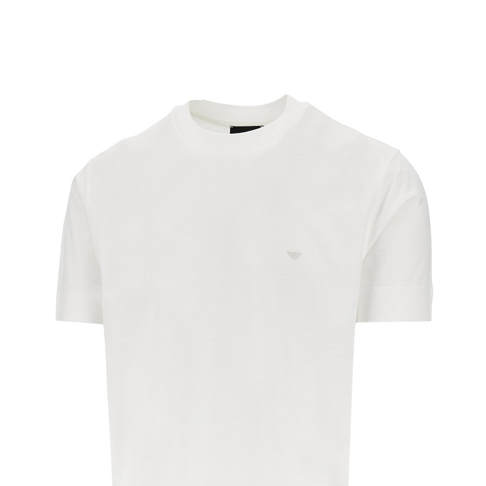 Emporio Armani Lyocell and cotton blend T-shirt with logo