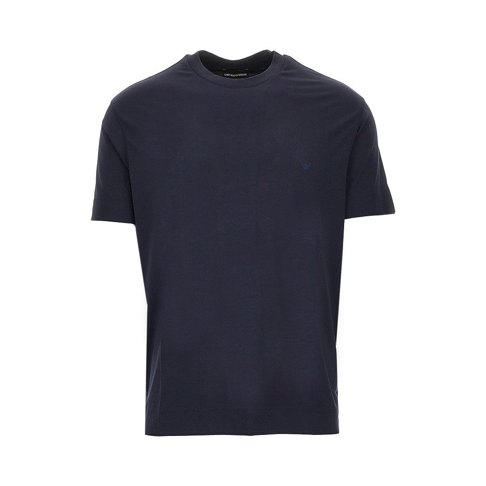 Emporio Armani Stretch jersey T-shirt with Eagle embroidery