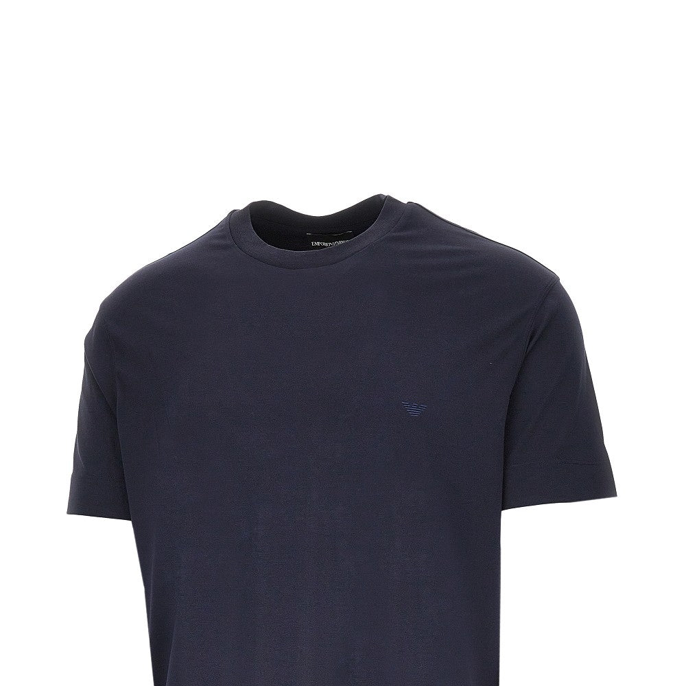 Emporio Armani Stretch jersey T-shirt with Eagle embroidery
