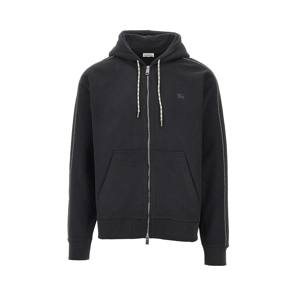 Burberry Full-zip hoodie with Check piping