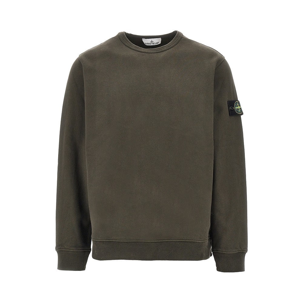 Stone Island Crewneck cotton sweatshirt with Logo Badge