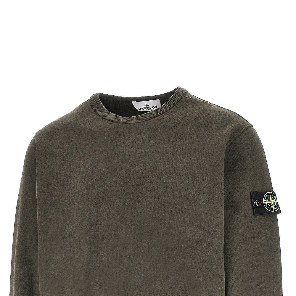 Stone Island Crewneck cotton sweatshirt with Logo Badge