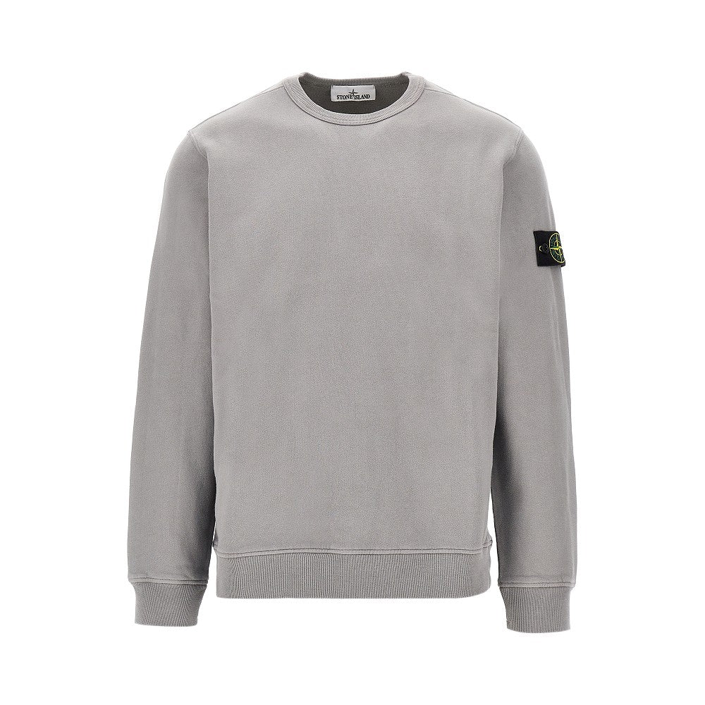 Stone Island Crewneck cotton sweatshirt with Logo Badge