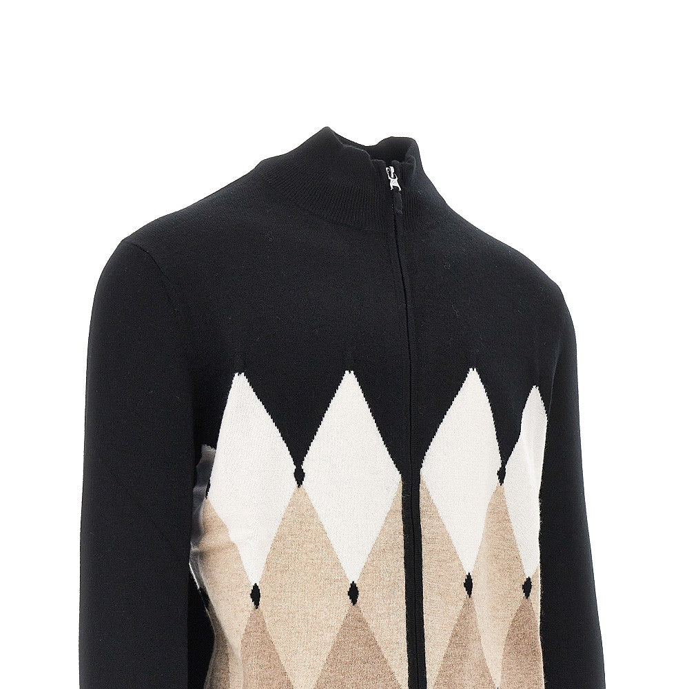 Ballantyne Diamond-shaped cashmere cardigan