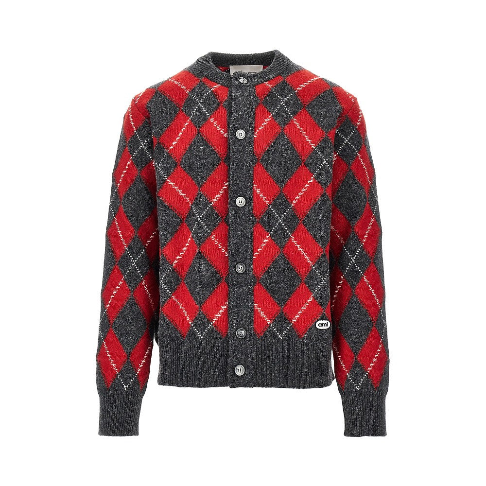Ami Paris Argyle wool cardigan