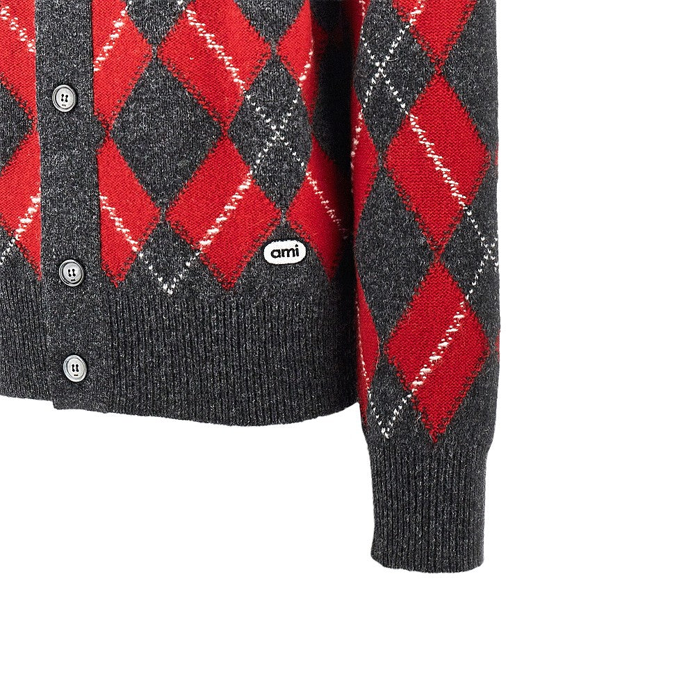 Ami Paris Argyle wool cardigan