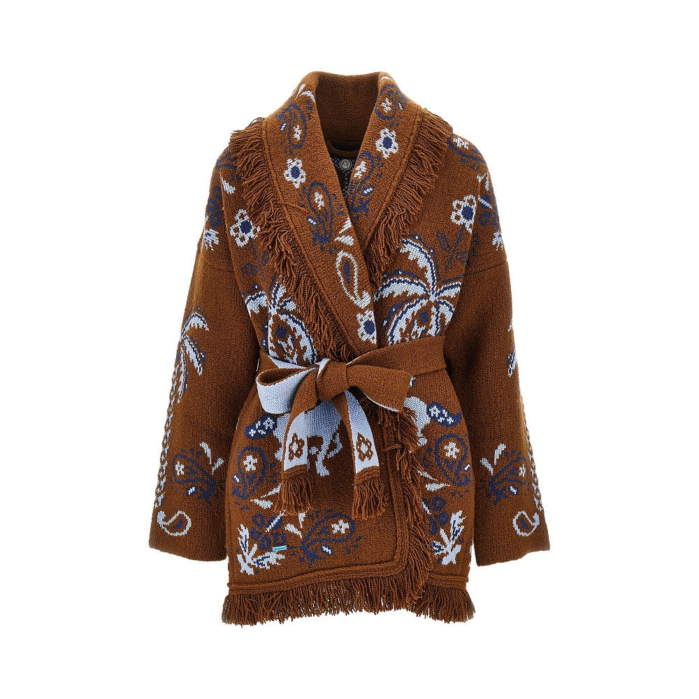 Alanui Island Roots jacquard wool cardigan