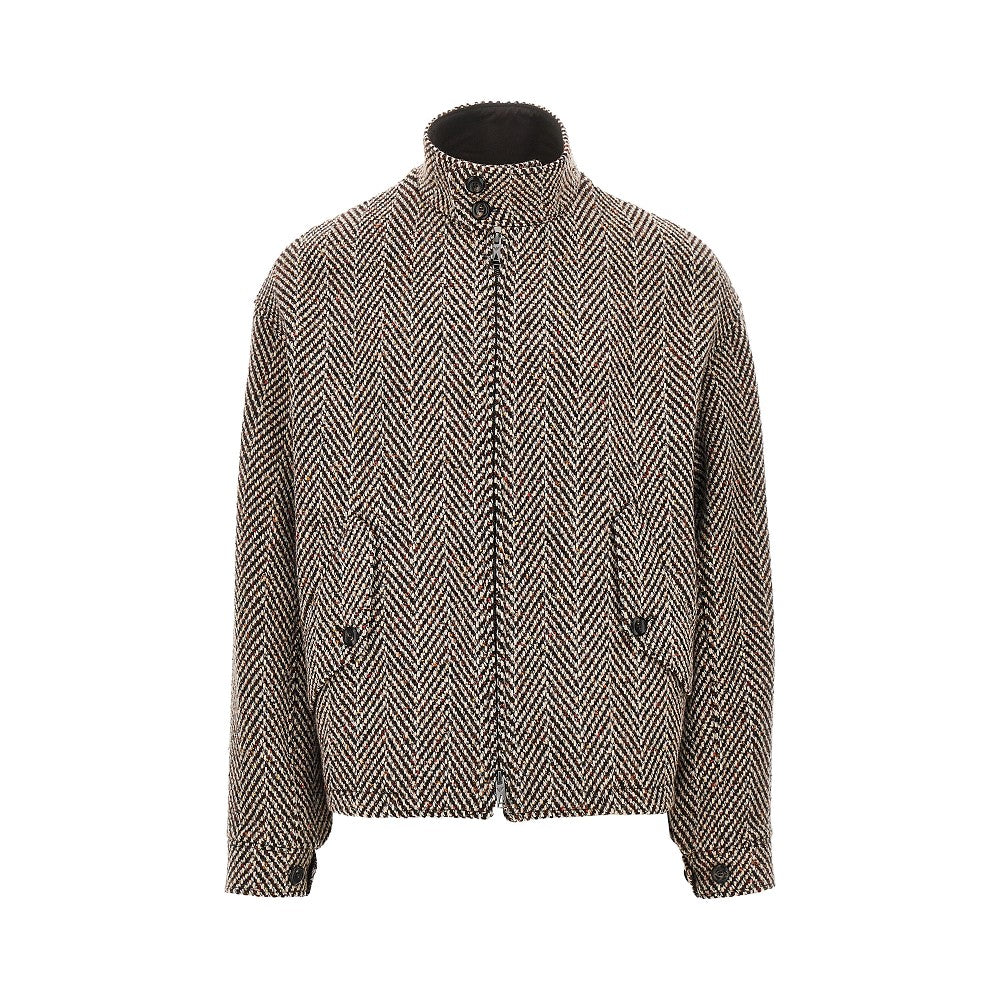 Emporio Armani Knitted blouson with chevron motif
