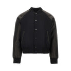 Givenchy Wool and leather bomber with logo patch