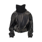 Phoebe Philo Nappa leather jacket with rib knit collar