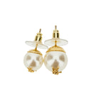 Saint Laurent Asymmetrical pearls earrings with logo