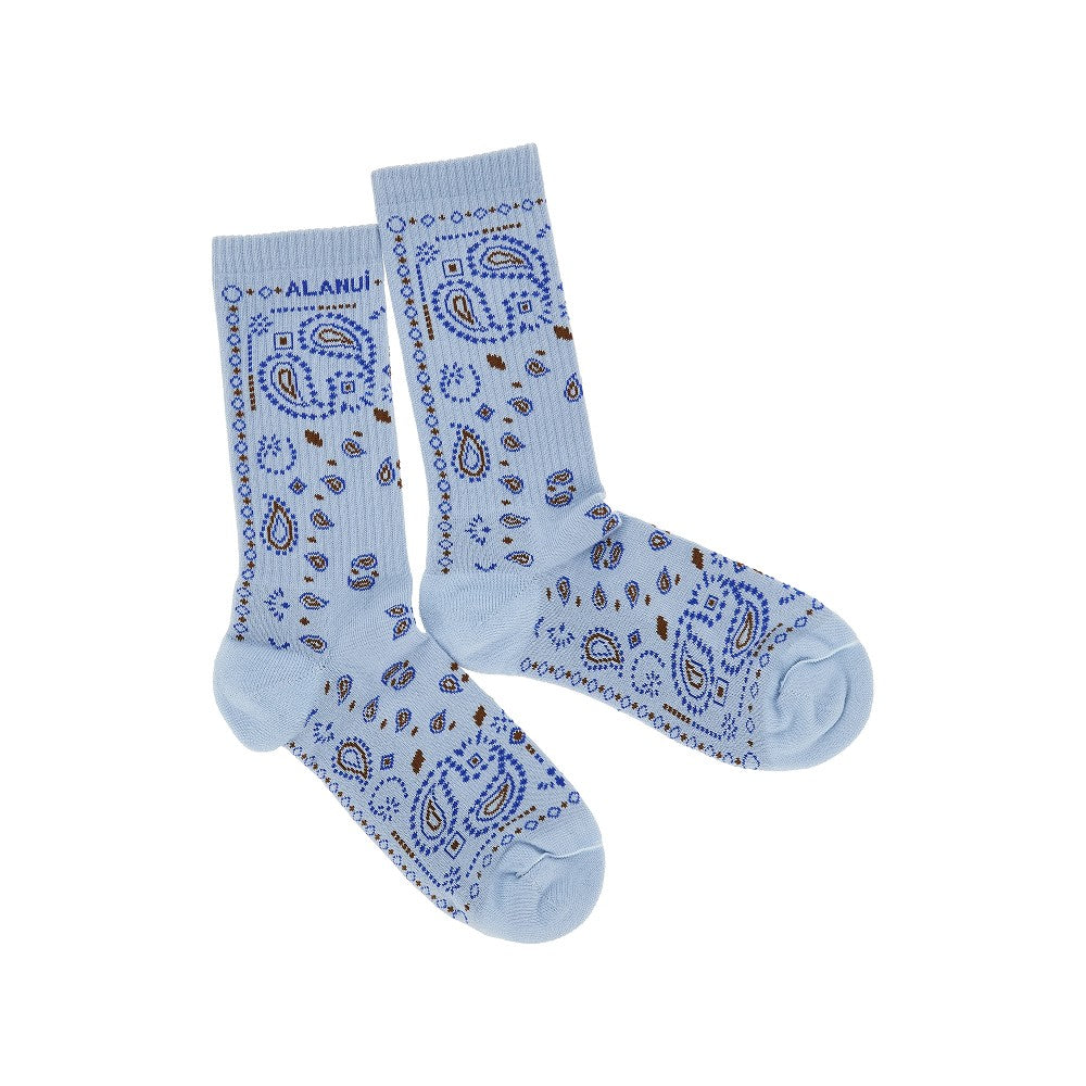 Alanui Cotton-blend socks with Bandana motif