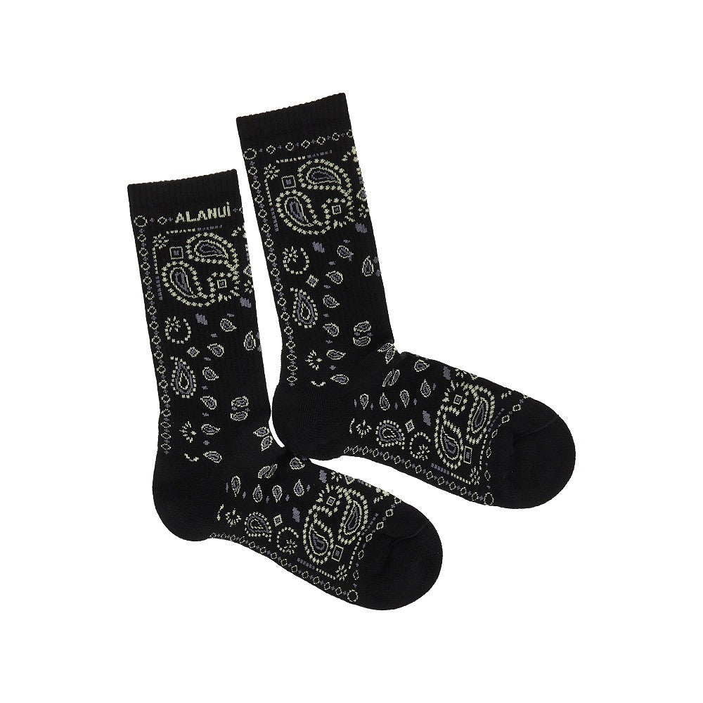 Alanui Cotton-blend socks with Bandana motif