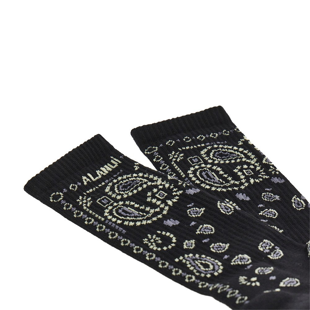 Alanui Cotton-blend socks with Bandana motif