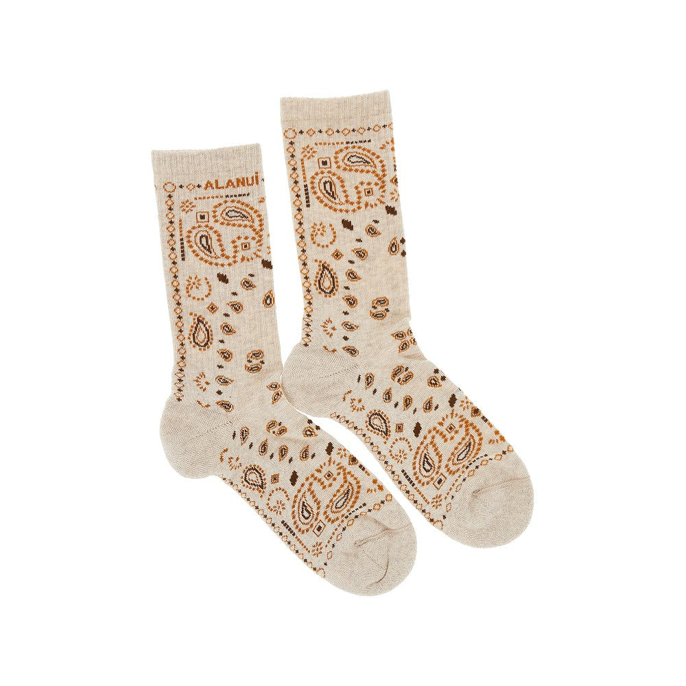 Alanui Cotton-blend socks with Bandana motif