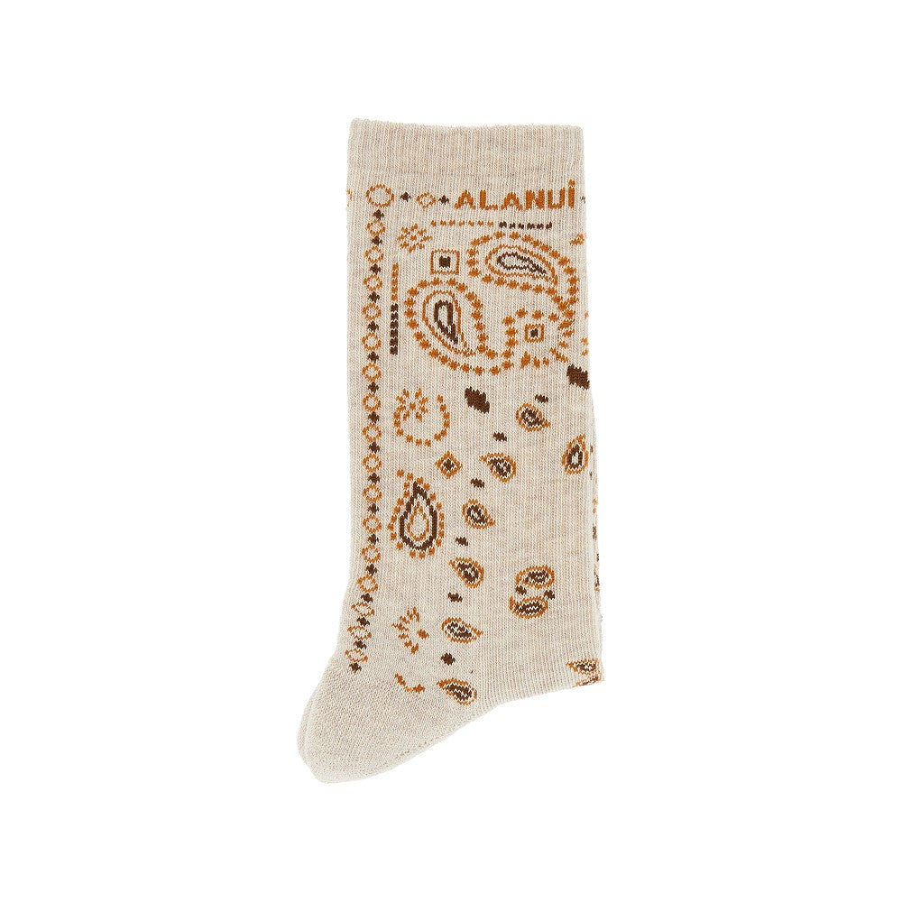 Alanui Cotton-blend socks with Bandana motif
