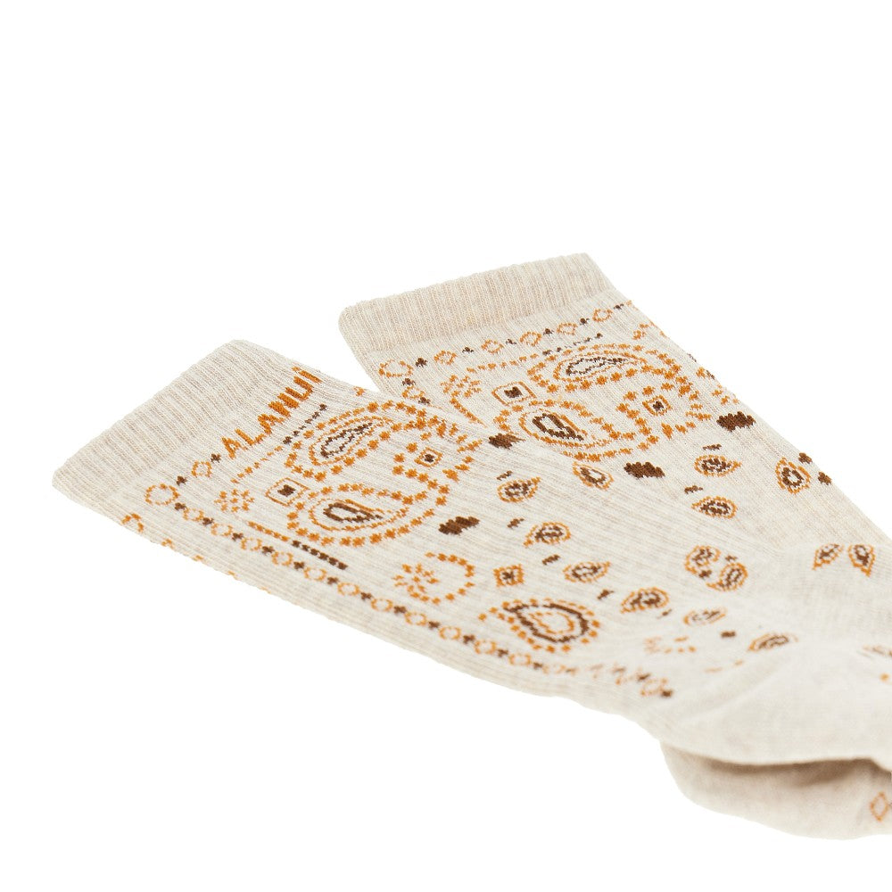 Alanui Cotton-blend socks with Bandana motif