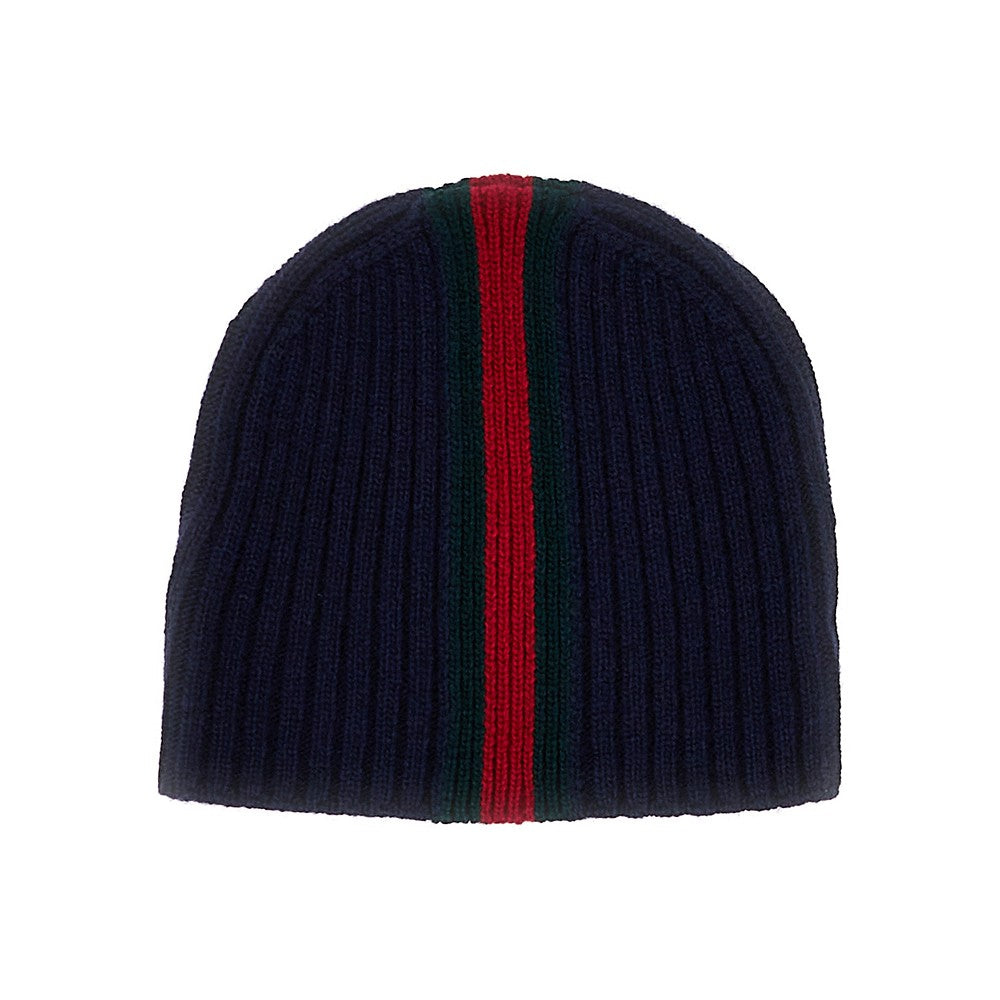 Gucci Web motif wool beanie hat