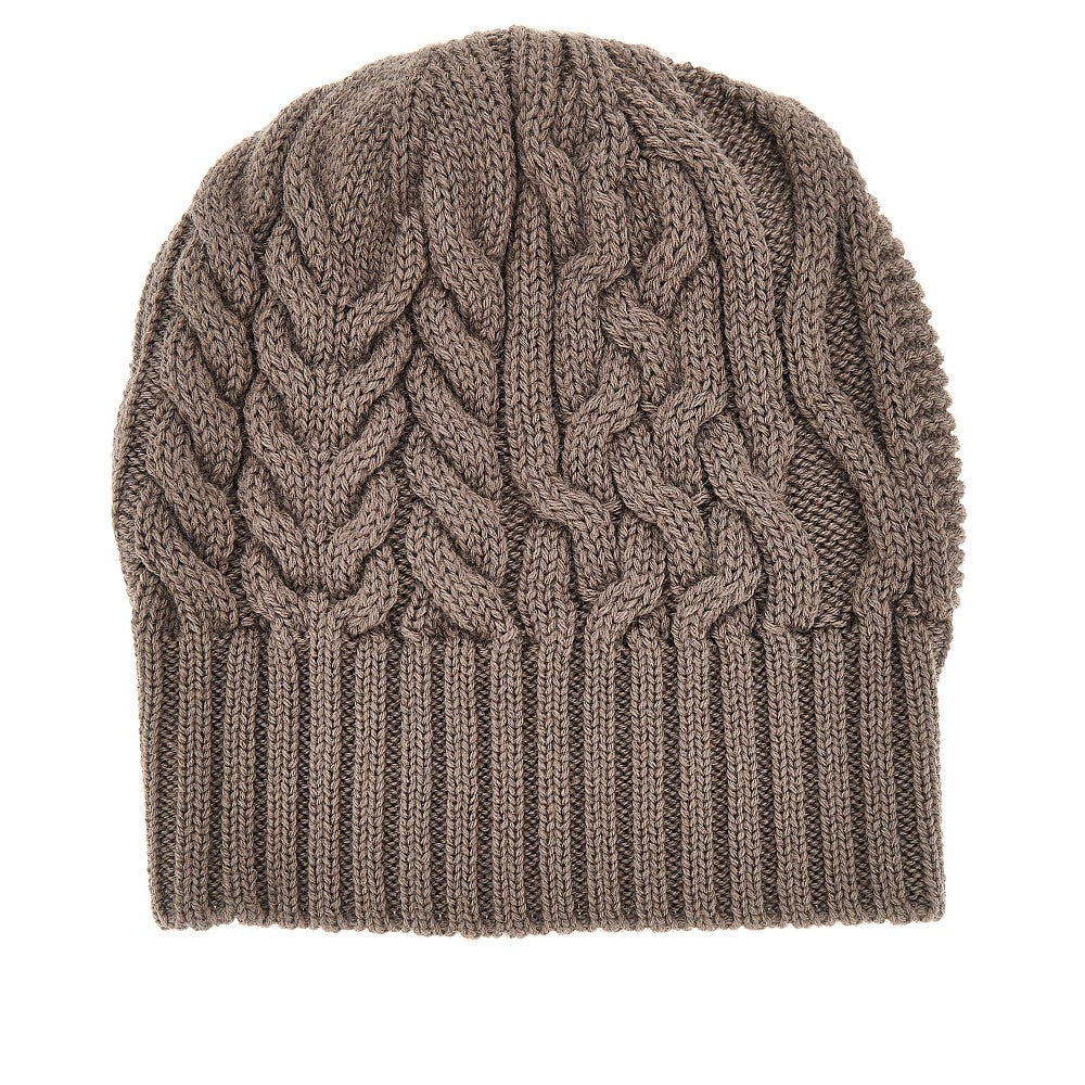 Emporio Armani Knitted beanie hat with logo label