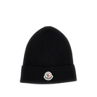 Moncler Wool beanie hat with logo patch