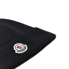 Moncler Wool beanie hat with logo patch