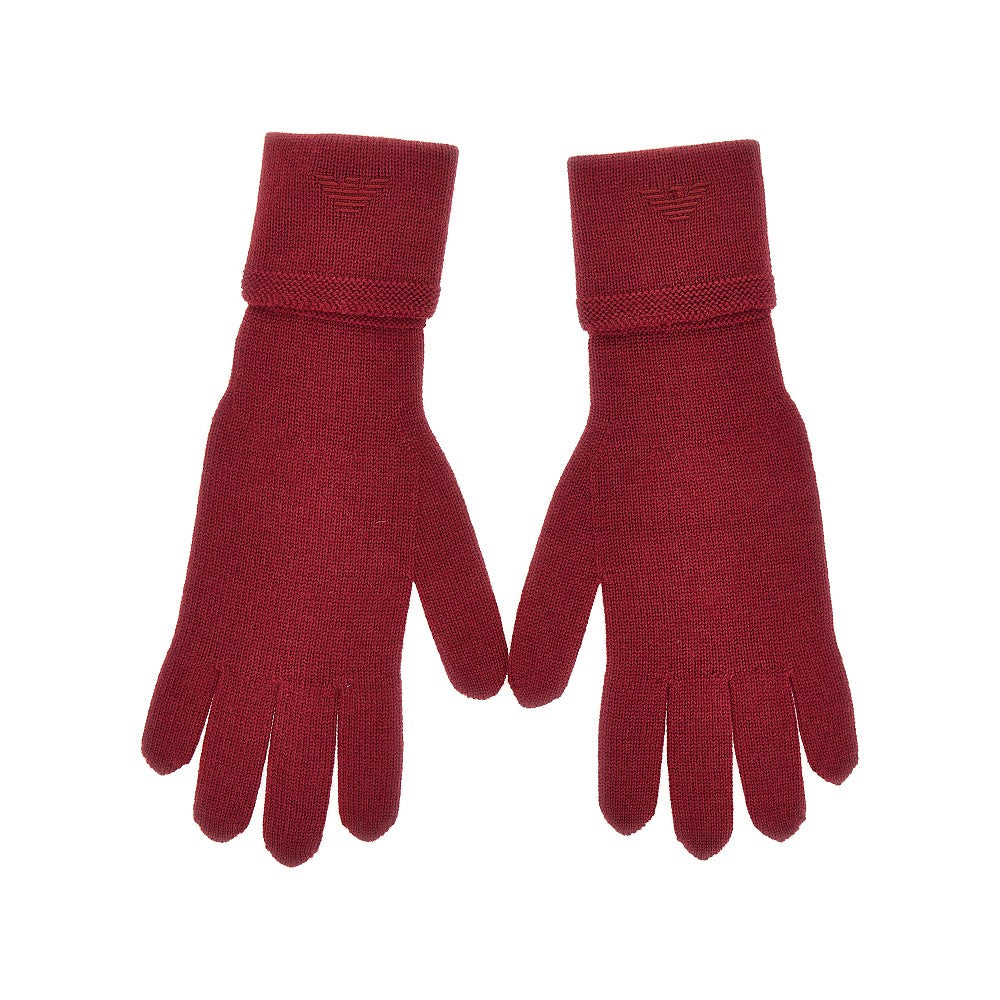 Emporio Armani Wool gloves with Eagle embroidery