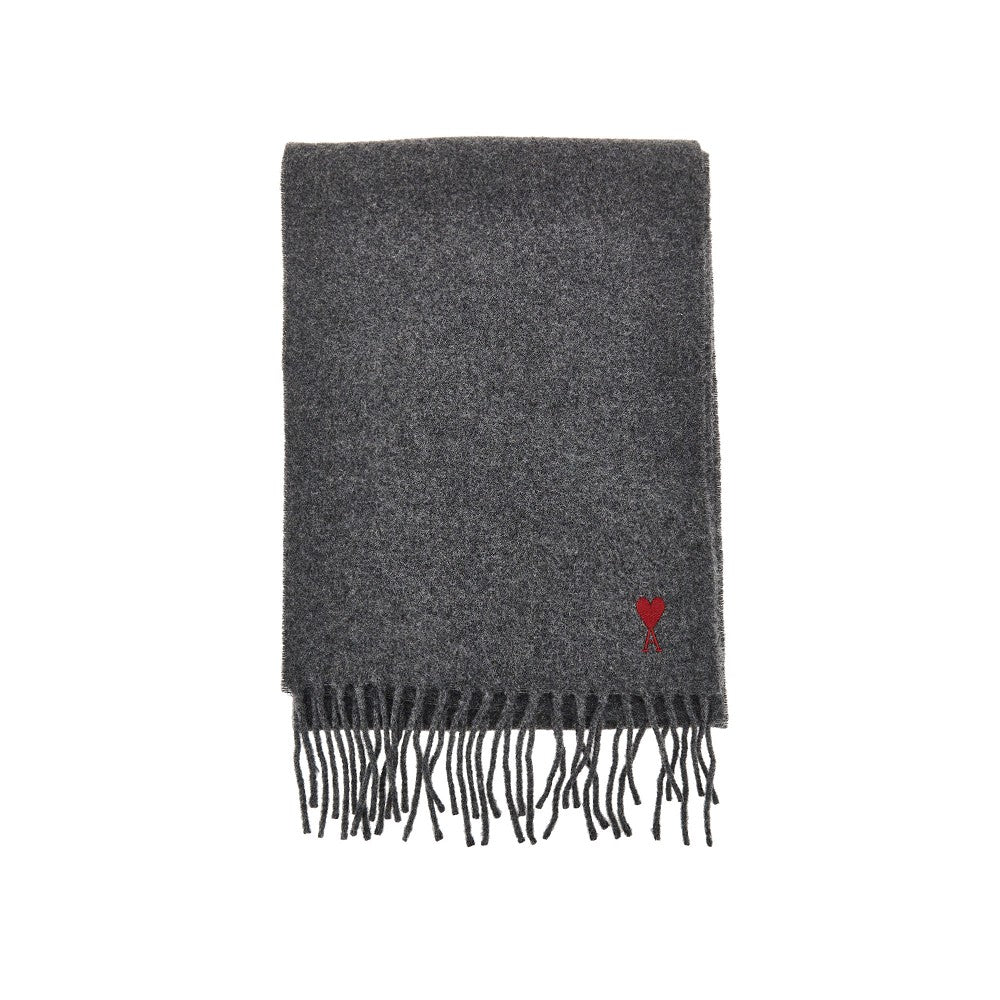 Ami Paris Ami de Coeur embroidery wool scarf