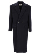 Saint Laurent Double-Breasted Coat - Blue