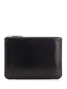 Comme Des Garcons Wallet Pouch In Shiny Leather With Interior - Multi