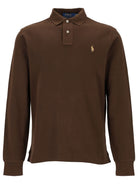 Polo Ralph Lauren Slim-Fit Long Sleeve Piqué Polo - Brown