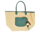 Longchamp Leather and raffia Shopping bag