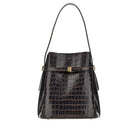 Toteme Croco-embossed leather Belted bucket bag