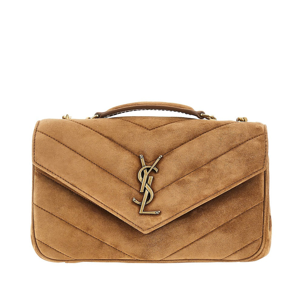 Saint Laurent Quilted suede leather small 'Loulou' bag