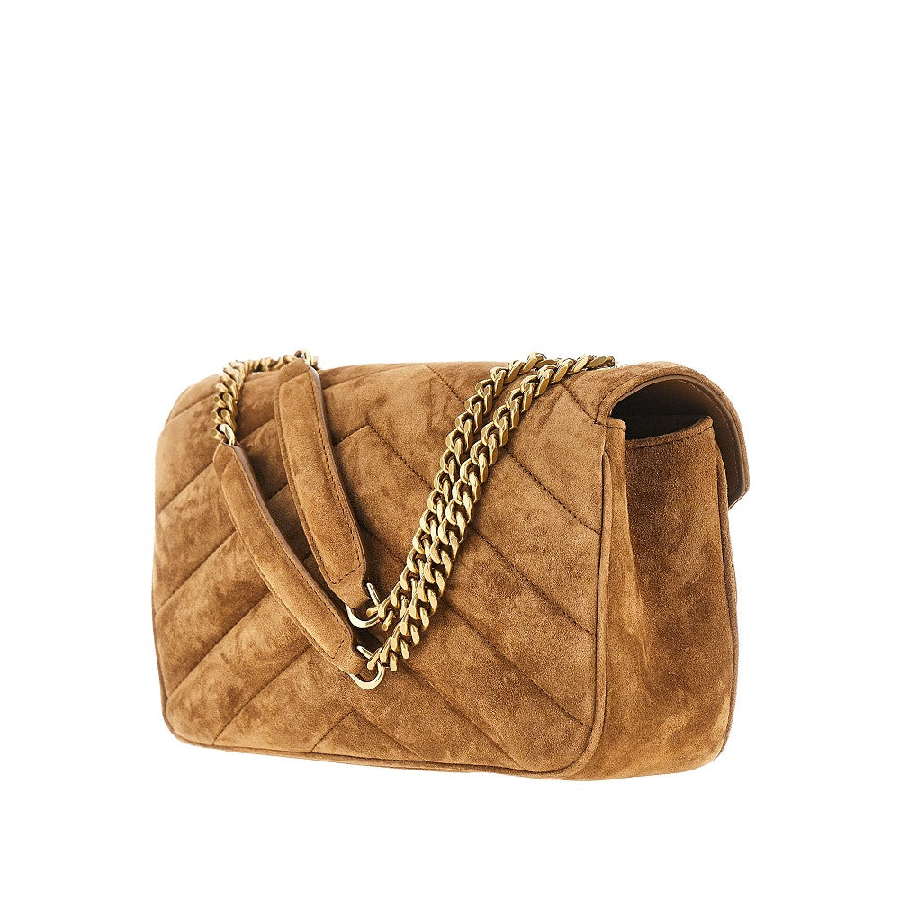 Saint Laurent Quilted suede leather small 'Loulou' bag