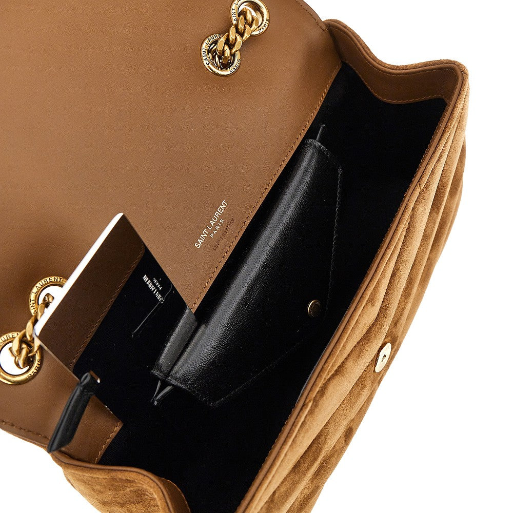 Saint Laurent Quilted suede leather small 'Loulou' bag