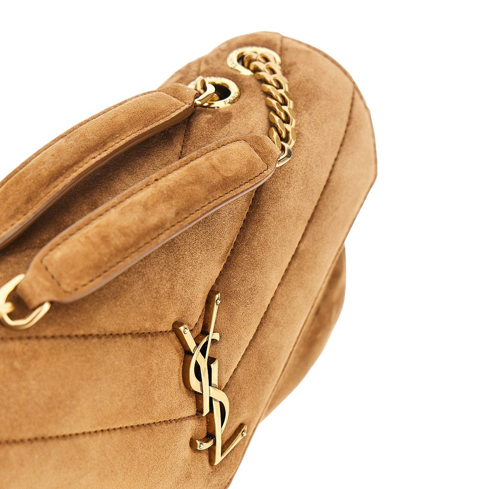 Saint Laurent Quilted suede leather small 'Loulou' bag