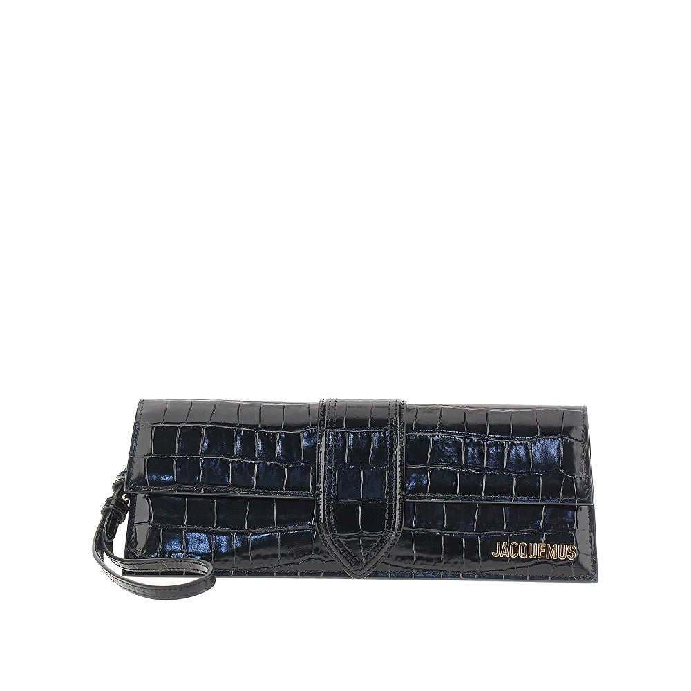 Jacquemus Croco-embossed leather 'Bambino' clutch