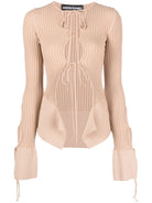 Andreādamo Cut Out Cardigan - Beige