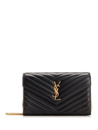 Saint Laurent Clutch Bag With Shoulder Strap "Cassandre" - Black