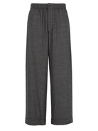 Giorgio Armani Oversized Denim-Effect Virgin Wool And Cashmere Trousers - Grey