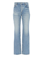 Saint Laurent Straight Jeans In Denim Authentic Medium Blue